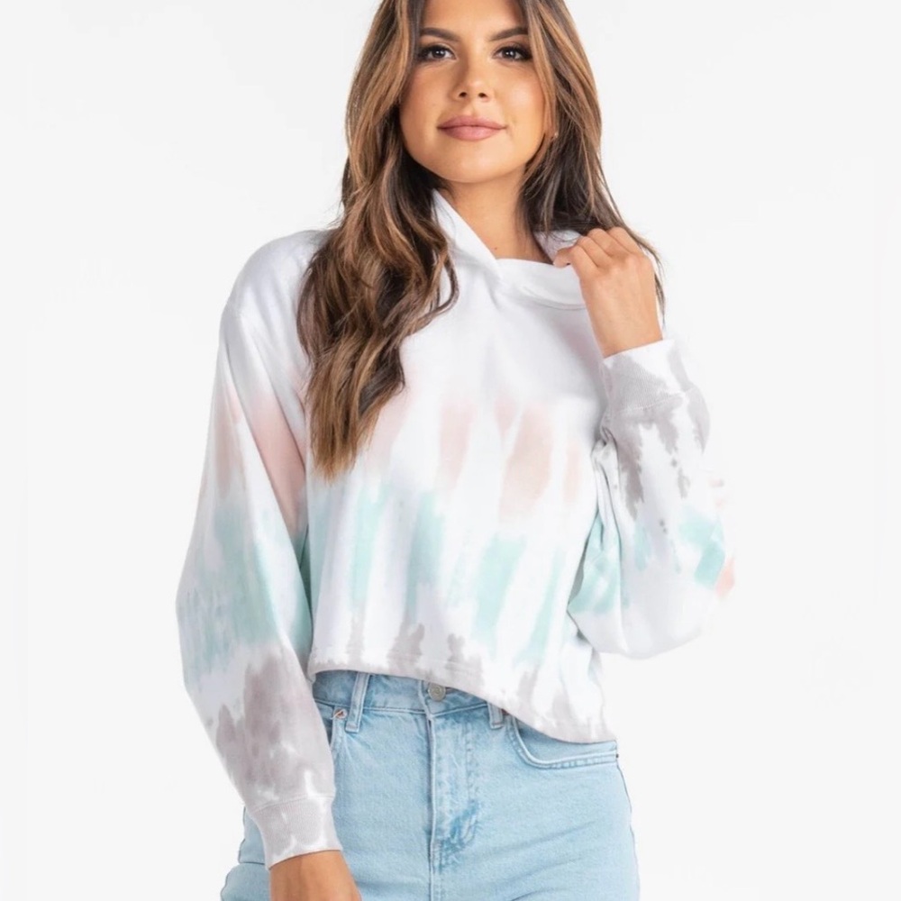 Southern Shirt Cropped Tie Dye Hoodie